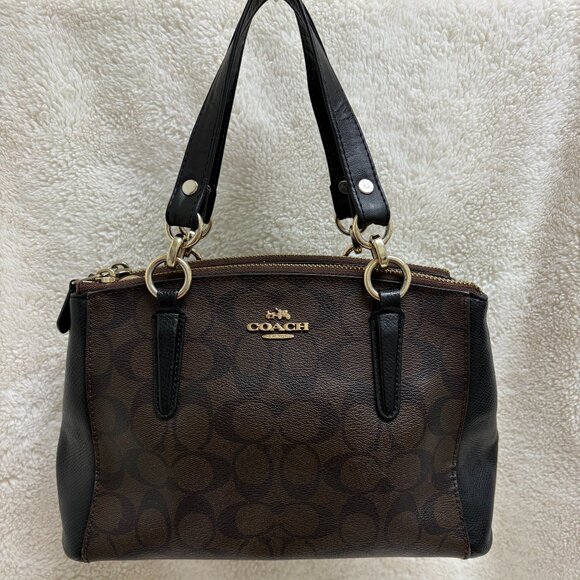 Coach Handbags - Classic Coach Mini Christie Handbag Brown/Black Logo Pattern F36718